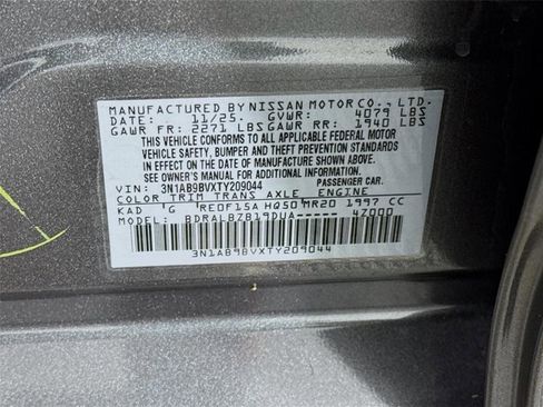 Certified 2026 Nissan Sentra S w/ Floor Mat Package FWD image 30