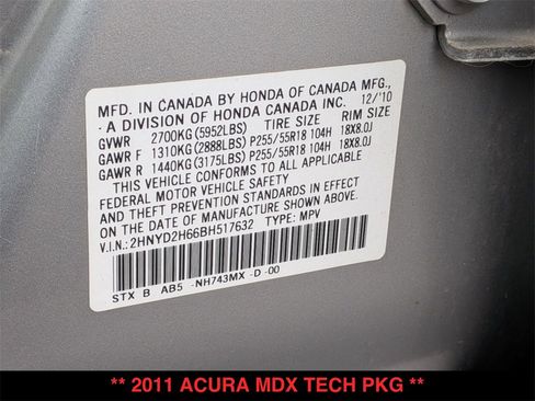 Used 2011 Acura MDX w/ Technology Package image 28