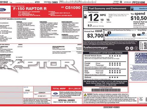 Used 2023 Ford F150 Raptor w/ Equipment Group 802A Raptor R AWD/4WD image 18