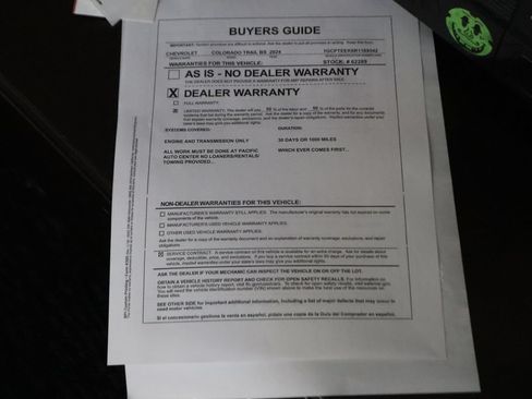 Used 2024 Chevrolet Colorado Trail Boss w/ LPO, Skid Plate Package AWD/4WD image 53