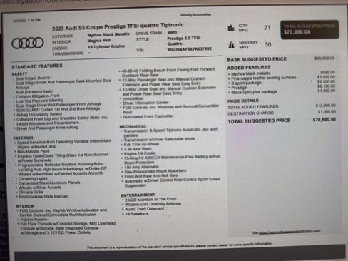 Used 2023 Audi S5 Prestige w/ S Sport Package image 10