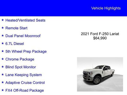 Certified 2021 Ford F250 Lariat w/ Lariat Ultimate Package AWD/4WD image 3