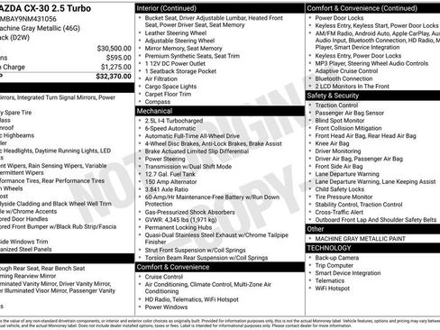 Used 2022 MAZDA CX-30 AWD 2.5 Turbo S image 2