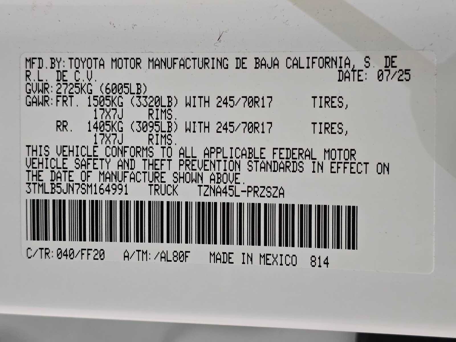 Certified 2025 Toyota Tacoma SR5 w/ SR5 Upgrade Package AWD/4WD image 30