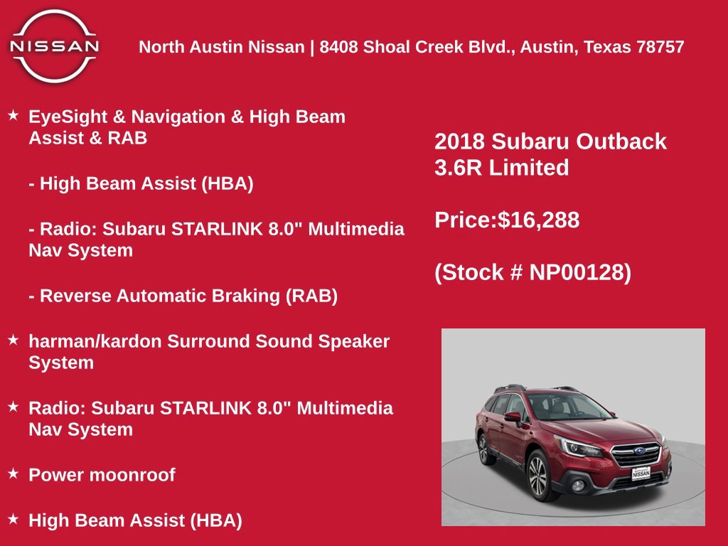 Used 2018 Subaru Outback 3.6R Limited AWD/4WD image 2