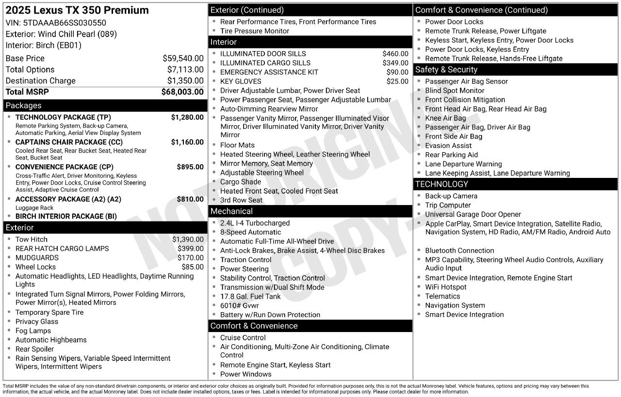 Used 2025 Lexus TX 350 AWD w/ Technology Package image 5