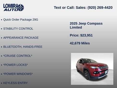 Used 2025 Jeep Compass Limited AWD/4WD image 8