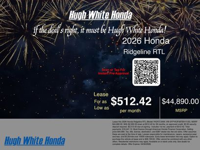 New 2026 Honda Ridgeline RTL