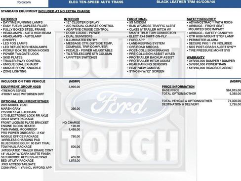 New 2026 Ford F150 Tremor w/ Equipment Group 402B AWD/4WD image 2