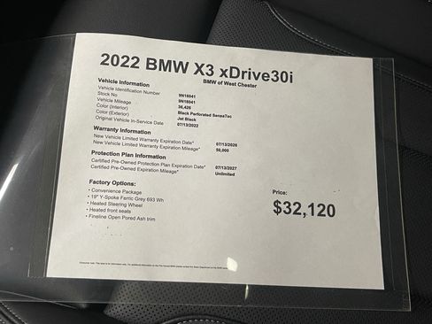 Certified 2022 BMW X3 xDrive30i w/ Convenience Package AWD/4WD image 16