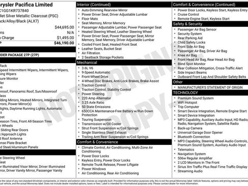 Used 2019 Chrysler Pacifica Limited FWD image 6