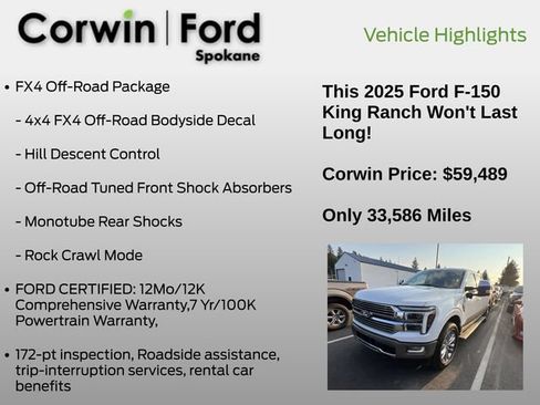 Used 2025 Ford F150 King Ranch w/ FX4 Off-Road Package AWD/4WD image 6