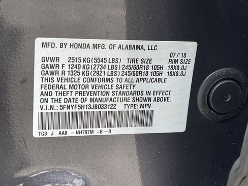 Certified 2018 Honda Pilot LX image 36