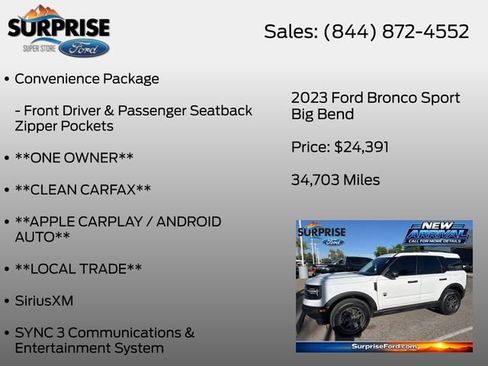 Used 2023 Ford Bronco Sport Big Bend w/ Convenience Package AWD/4WD image 13