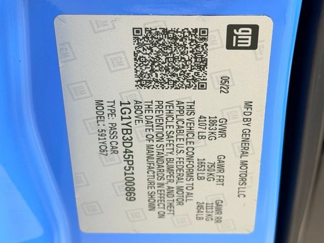 Certified 2023 Chevrolet Corvette Stingray Preferred Conv w/ Battery Protection Package RWD image 23