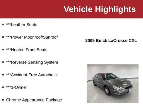 Used 2005 Buick LaCrosse CXL w/ Gold Convenience Package FWD image 10