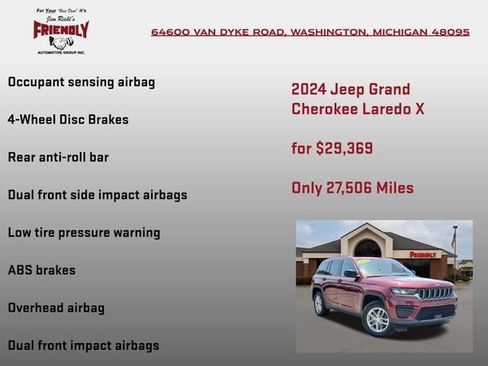 Used 2024 Jeep Grand Cherokee Laredo X w/ Luxury Tech Group I AWD/4WD image 25