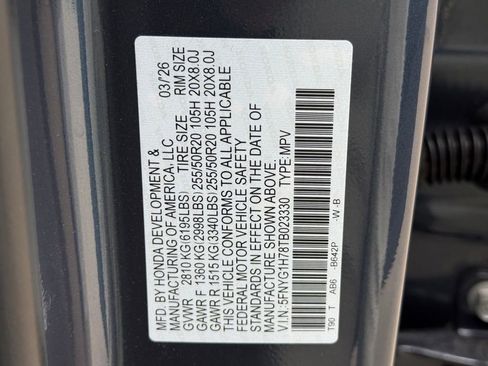Certified 2026 Honda Pilot Touring image 31
