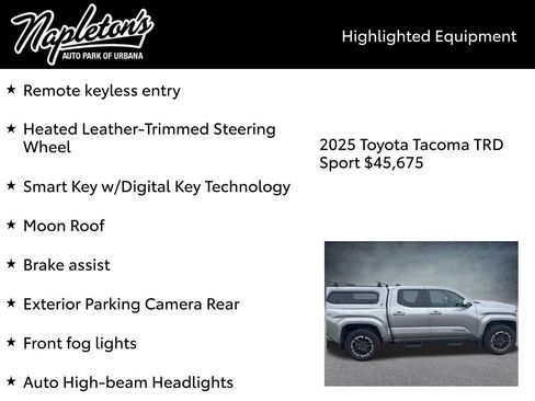 Used 2025 Toyota Tacoma TRD Sport w/ TRD Sport Upgrade Package AWD/4WD image 6