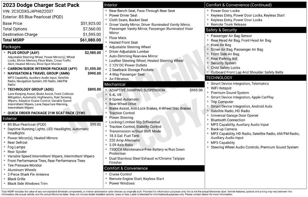 Used 2023 Dodge Charger Scat Pack w/ Plus Group RWD image 6
