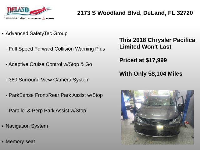 Used 2018 Chrysler Pacifica Limited w/ Advanced Safetytec Group FWD image 21