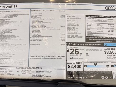 New 2026 Audi S3 Premium AWD/4WD image 24