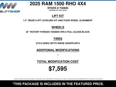 Used 2025 RAM 1500 RHO w/ RHO Level 1 Equipment Group AWD/4WD image 2