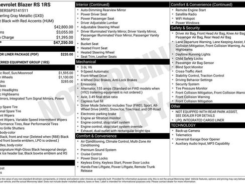 Certified 2023 Chevrolet Blazer RS w/ LPO, Floor Liner Package image 38