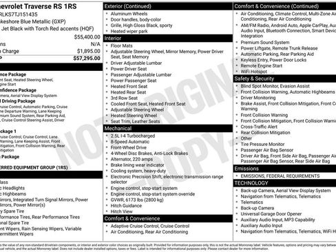 New 2026 Chevrolet Traverse RS image 6