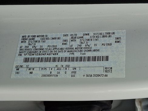 Certified 2022 Ford F150 Tremor w/ Equipment Group 402A High AWD/4WD image 29