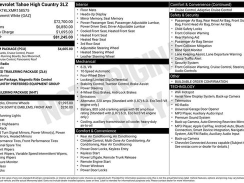 Certified 2021 Chevrolet Tahoe High Country w/ Premium Package AWD/4WD image 44