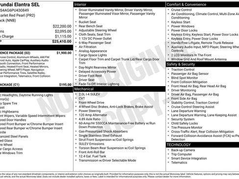 Used 2023 Hyundai Elantra SEL w/ Convenience Package FWD image 6