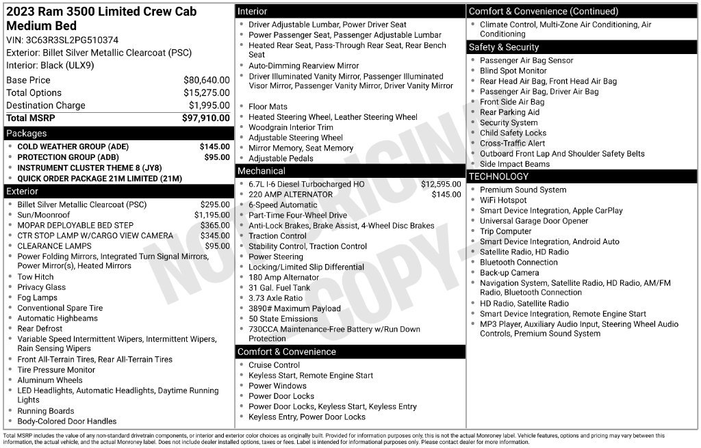 Certified 2023 RAM 3500 Limited w/ Cold Weather Group AWD/4WD image 45