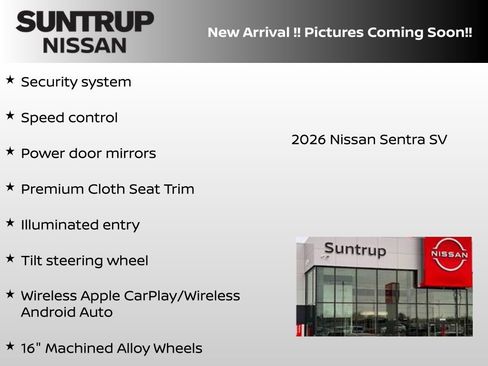 New 2026 Nissan Sentra SV w/ SV Convenience Package FWD image 7