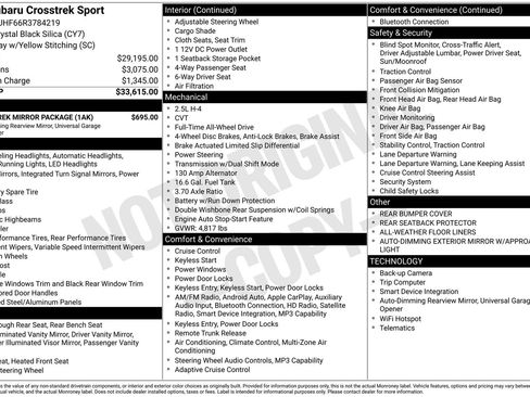 Certified 2024 Subaru Crosstrek 2.5i Sport w/ Crosstrek Mirror Package AWD/4WD image 17