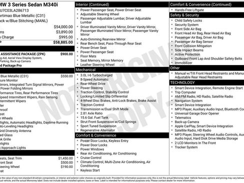 Used 2020 BMW M340i w/ Parking Assistance Package RWD image 15