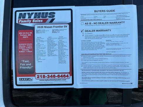 Used 2020 Nissan Frontier SV w/ Midnight Edition Floor Mats image 47