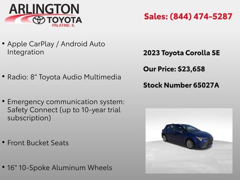 Used 2023 Toyota Corolla SE w/ SE Premium Package image 4