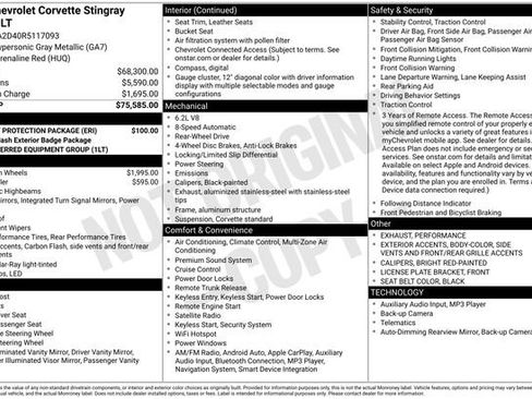 Certified 2024 Chevrolet Corvette Stingray Coupe w/ Battery Protection Package image 26