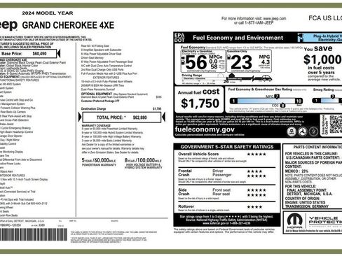 Certified 2024 Jeep Grand Cherokee Limited 4xe AWD/4WD image 4