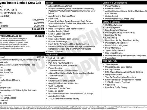 Used 2018 Toyota Tundra Limited w/ Limited Premium Package AWD/4WD image 54