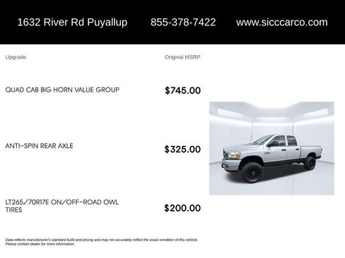Used 2007 Dodge Ram 2500 Truck SLT w/ Quad Cab Big Horn Value Group AWD/4WD image 5