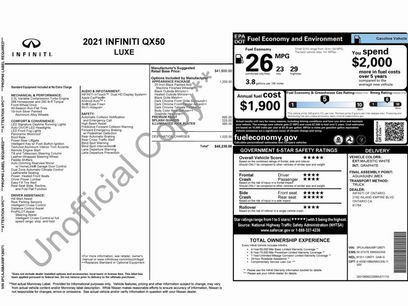 Used 2021 INFINITI QX50 Luxe w/ Appearance Package