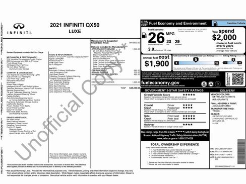 Used 2021 INFINITI QX50 Luxe w/ Appearance Package image 2