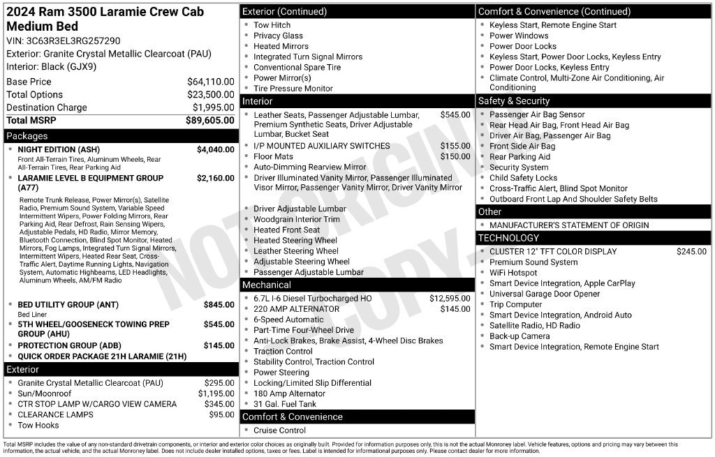 Certified 2024 RAM 3500 Laramie w/ Night Edition AWD/4WD image 25