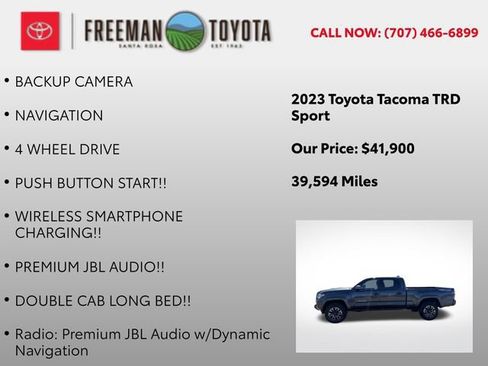 Used 2023 Toyota Tacoma TRD Sport w/ Advanced Technology Package AWD/4WD image 9