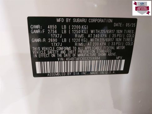 Certified 2025 Subaru Outback Premium w/ Popular Package #1A image 36