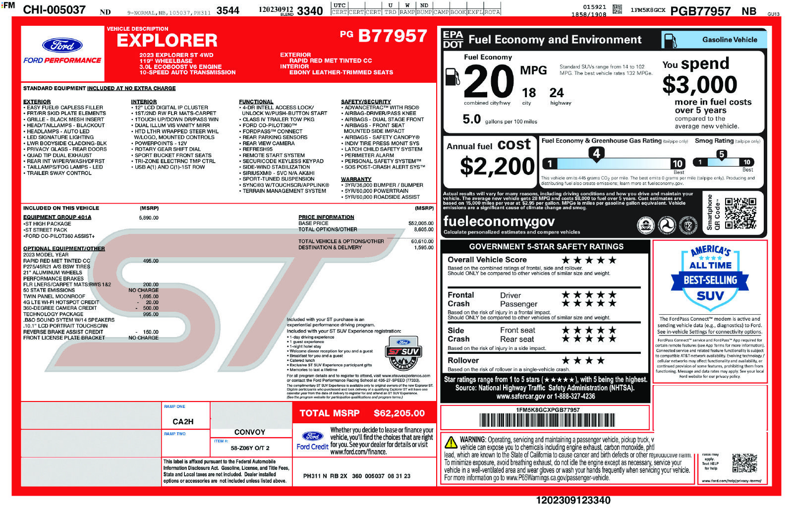Used 2023 Ford Explorer ST w/ Equipment Group 401A AWD/4WD image 85