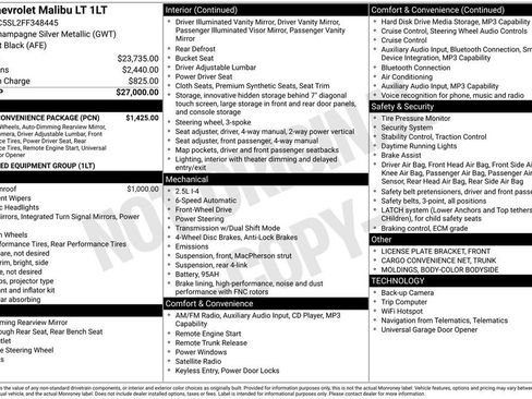 Used 2015 Chevrolet Malibu LT w/ Power Convenience Package FWD image 7