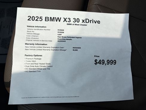 Certified 2025 BMW X3 xDrive30i w/ Premium Package AWD/4WD image 17